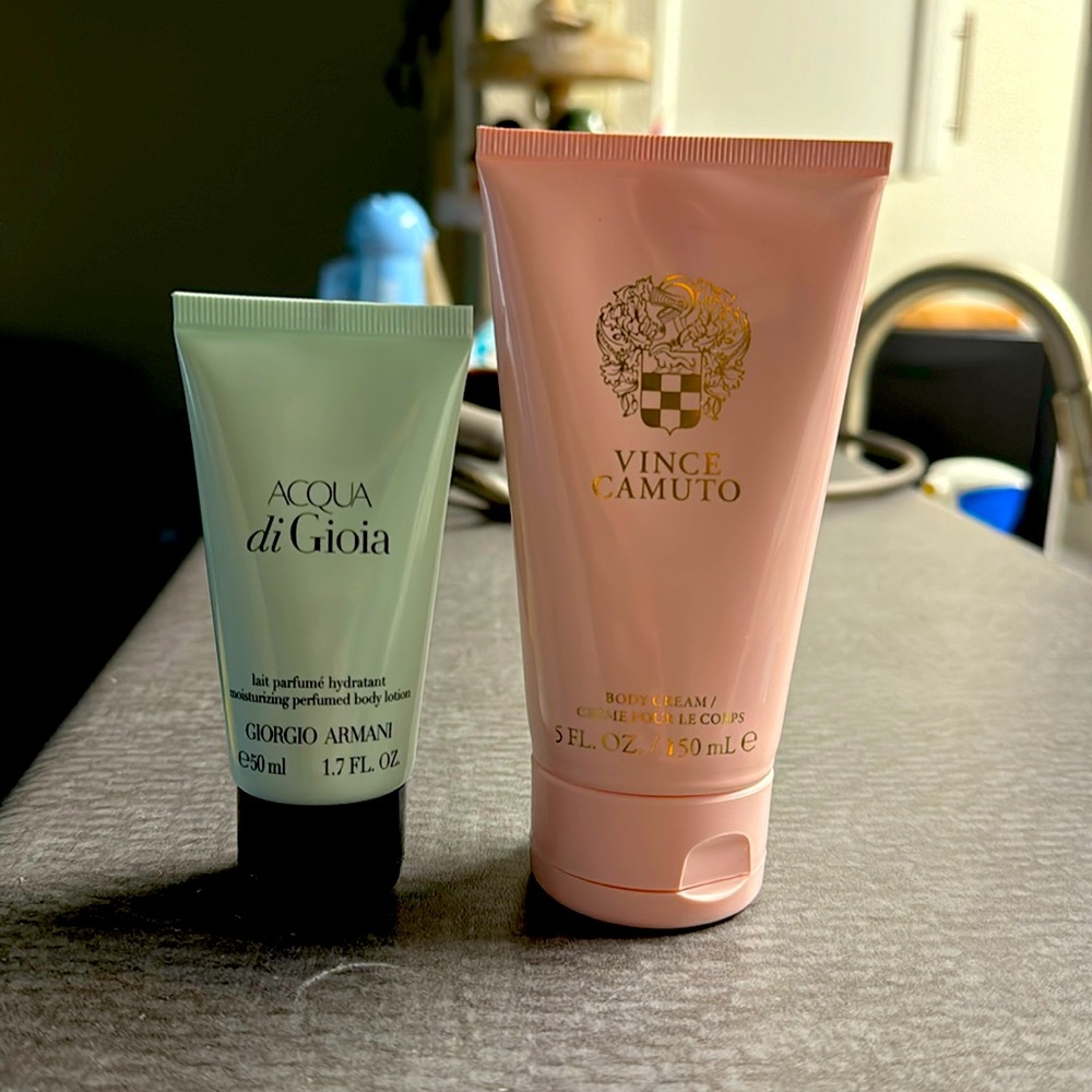Vince Camuto and Giorgio Armani perfume body lotion
